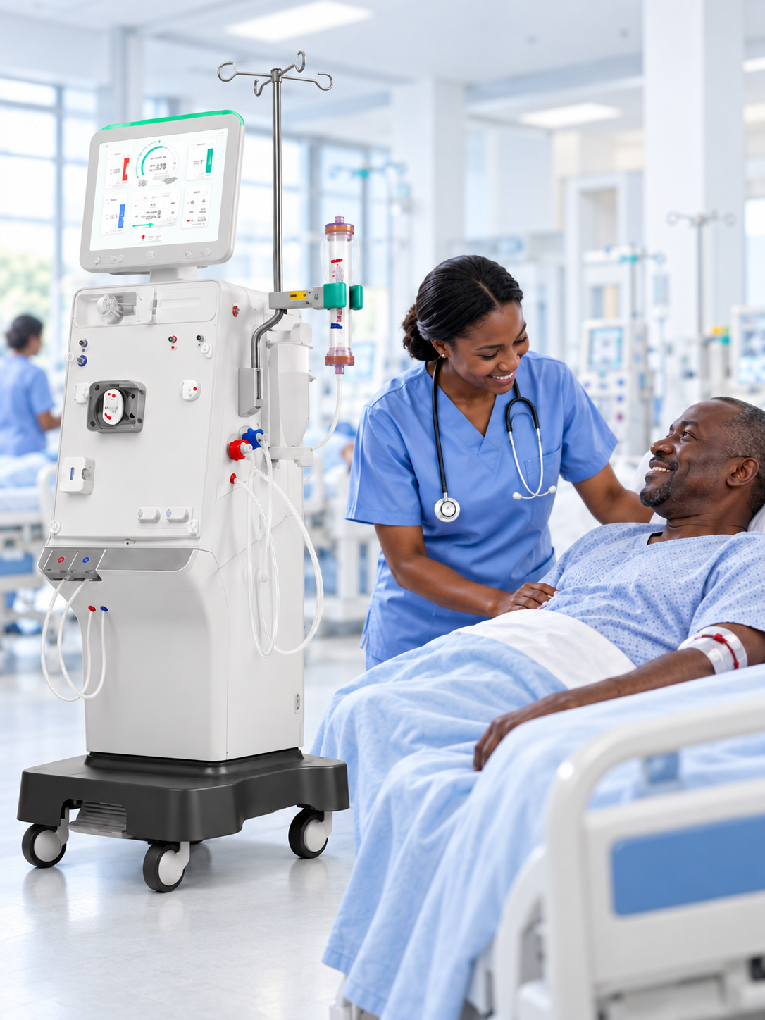 MayaMed hemodialysis machine supporting renal care in an African hospital